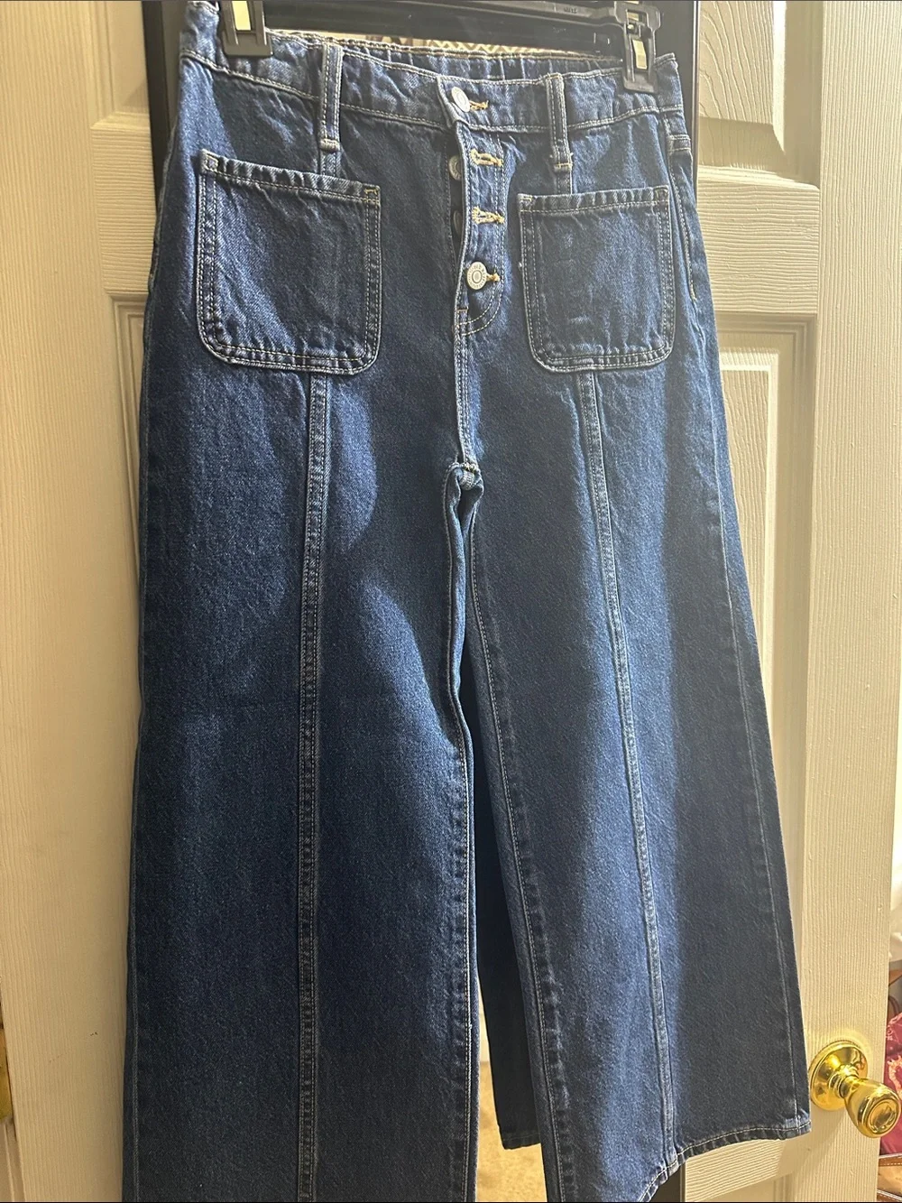 Old Navy Dark Blue Bootcut Jeans with Front Patch Pockets